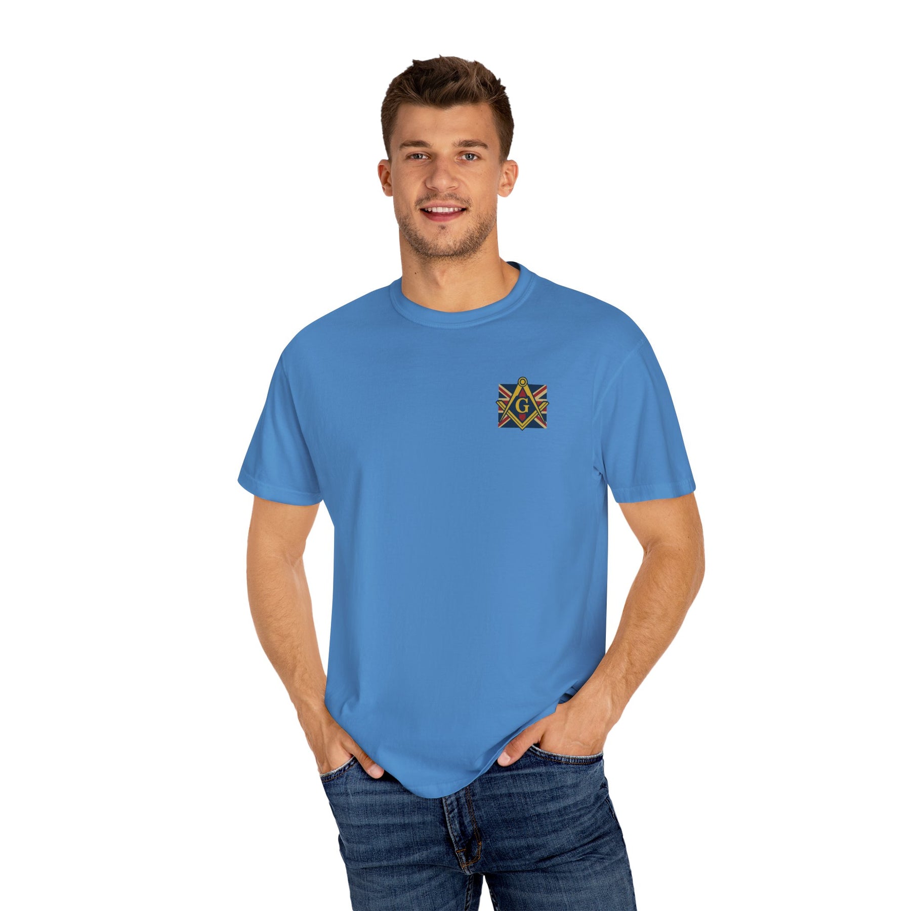 Master Mason Craft T-Shirt - United Kingdom Mason Garment-Dyed Tee - Bricks Masons