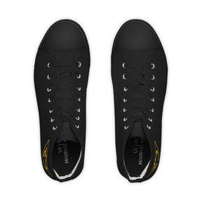 Grand Tiler of Solomon Sneaker - High Top Black & White Golden Emblem - Bricks Masons