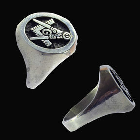 Masonic Master Degree Ring in Silver Freemasonry Art 49 - Bricks Masons