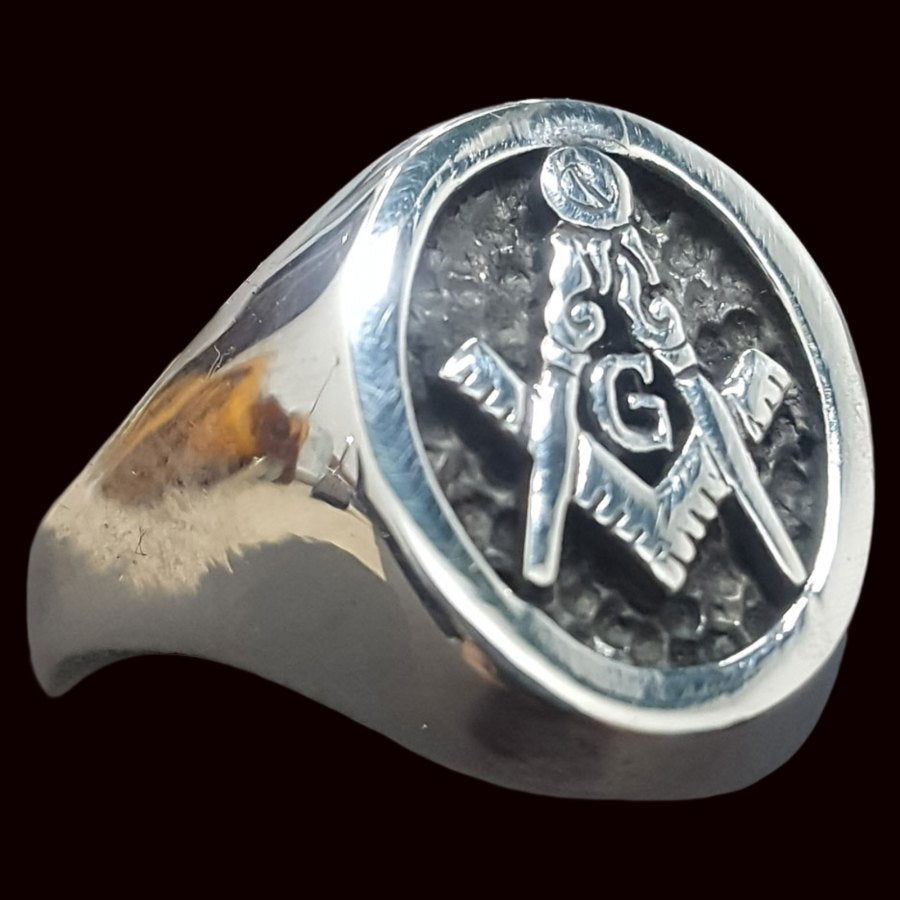 Masonic Master Degree Ring in Silver Freemasonry Art 49 - Bricks Masons