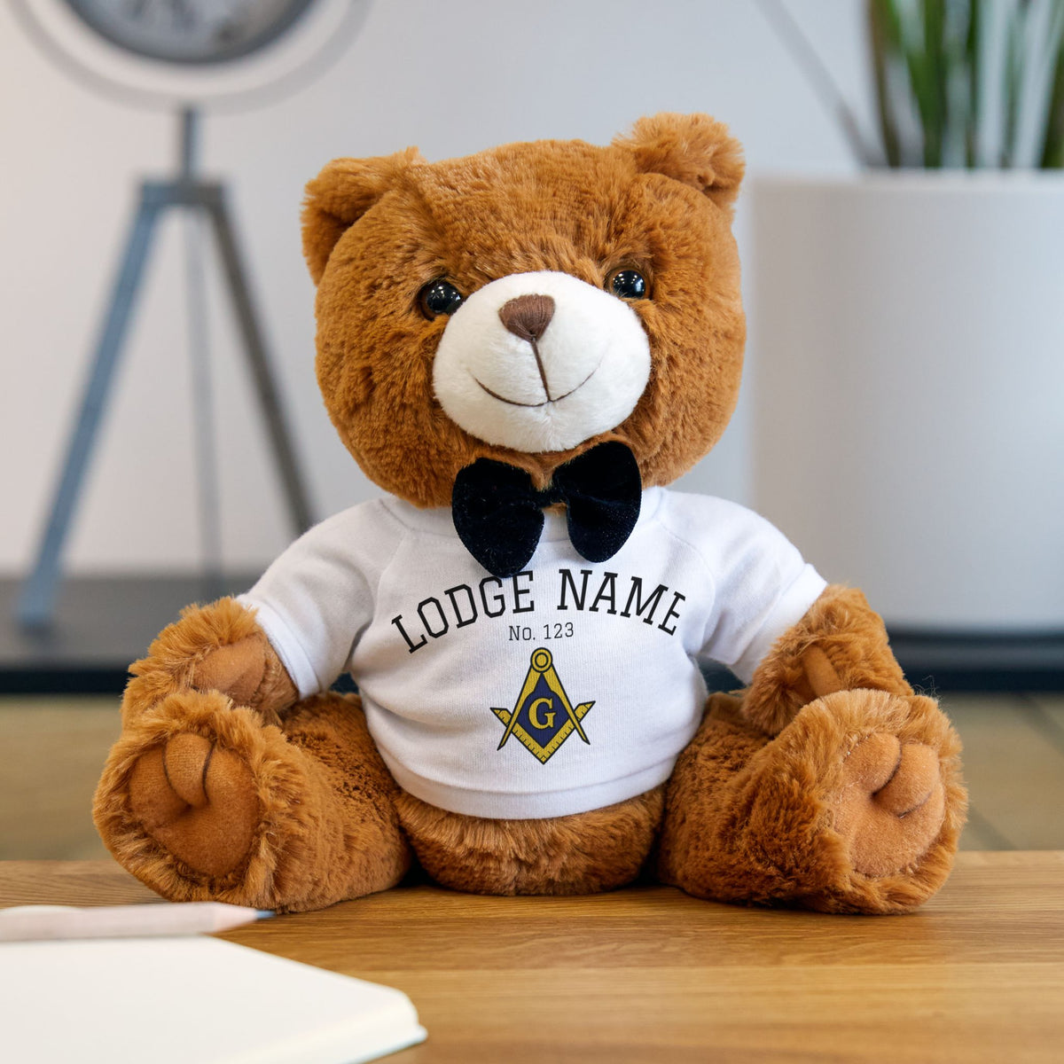 Master Mason Blue Lodge Teddy Bear - Lodge Name & Number Customizable Plushie - Bricks Masons