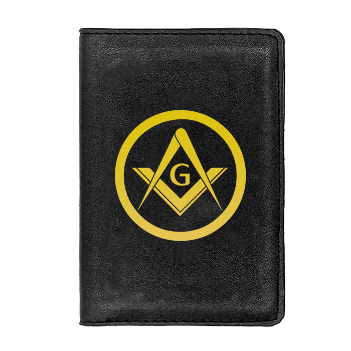 Master Mason Blue Lodge Wallet - Black & Brown - Bricks Masons