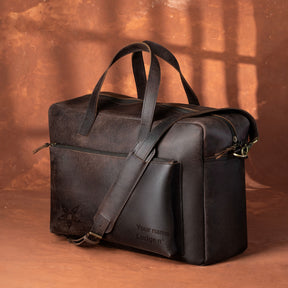 OES Briefcase - Dark Brown Cow Leather - Bricks Masons