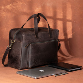 OES Briefcase - Dark Brown Cow Leather - Bricks Masons