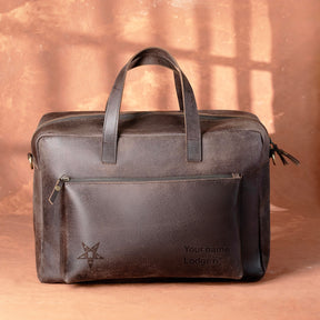 OES Briefcase - Dark Brown Cow Leather - Bricks Masons