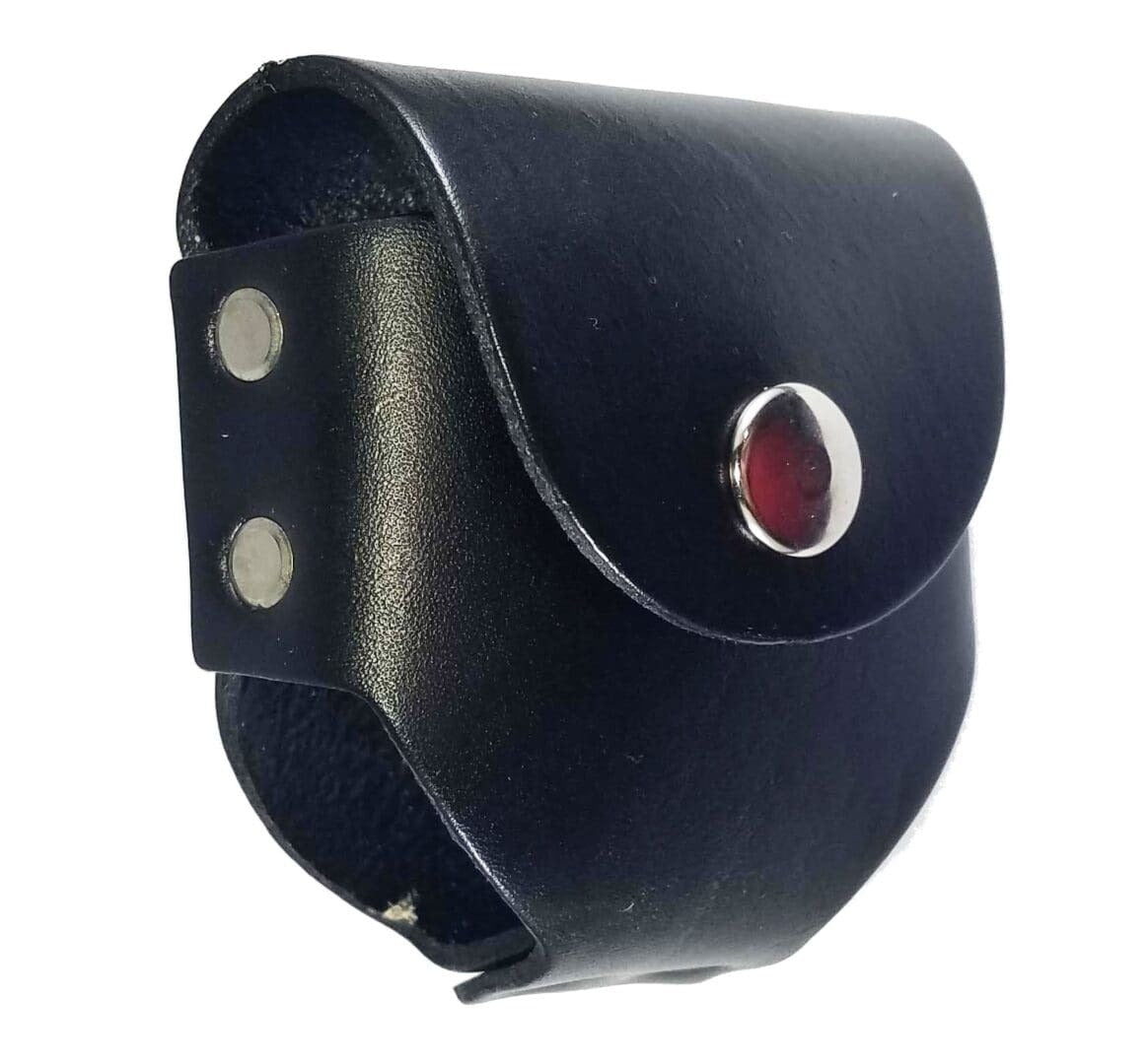 Widows Sons Snuff Can Holder - Genuine Leather & Belt Loop With Rivets - Bricks Masons