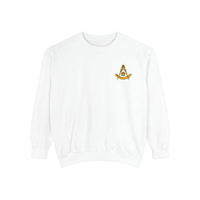 Past Master Blue Lodge Sweatshirt - Embroidered Quadrant & Compass Sun - Bricks Masons