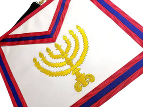 23rd Degree Scottish Rite Apron - White with Red & Blue Moire