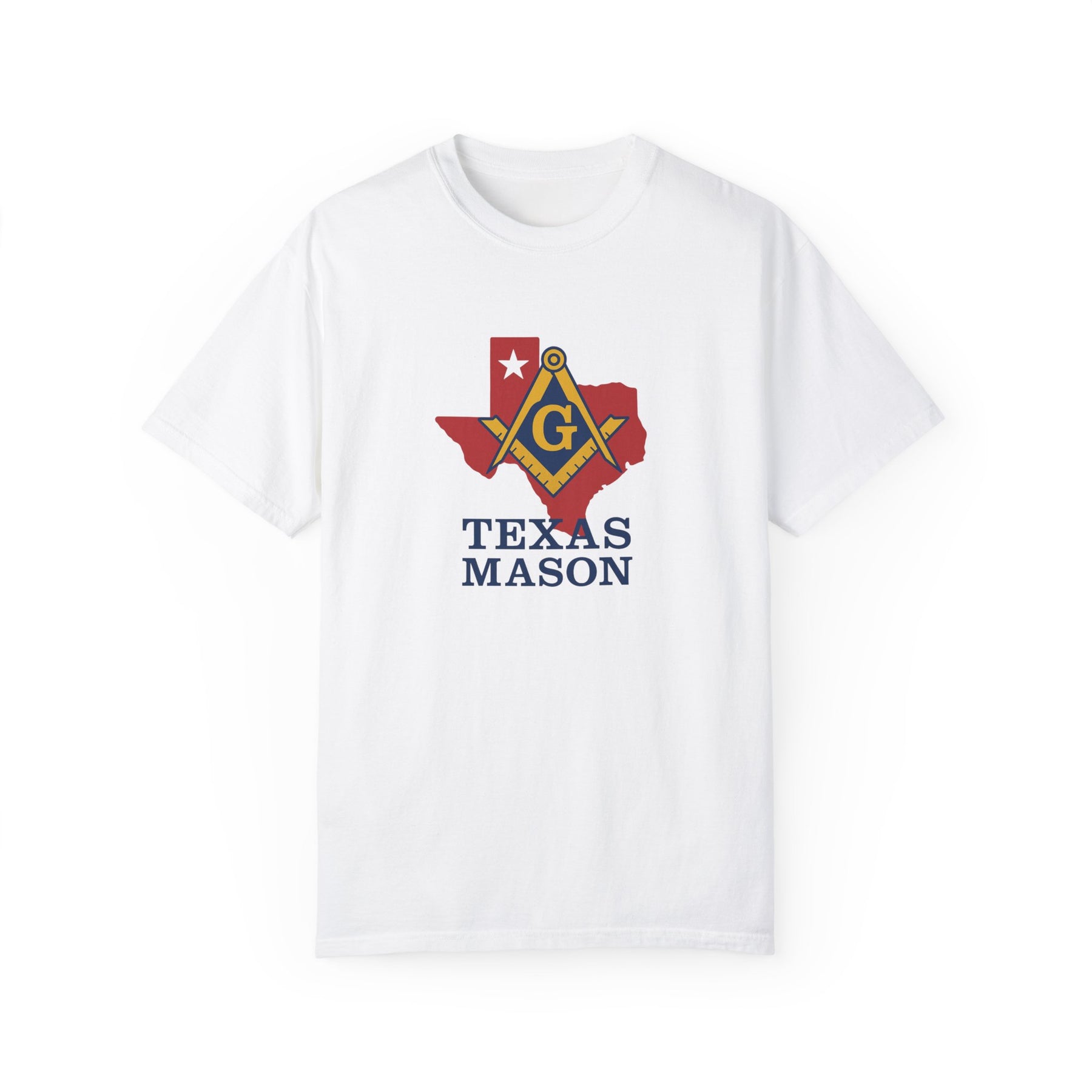 Master Mason Blue Lodge T-Shirt - Texas Mason Garment-Dyed Tee - Bricks Masons
