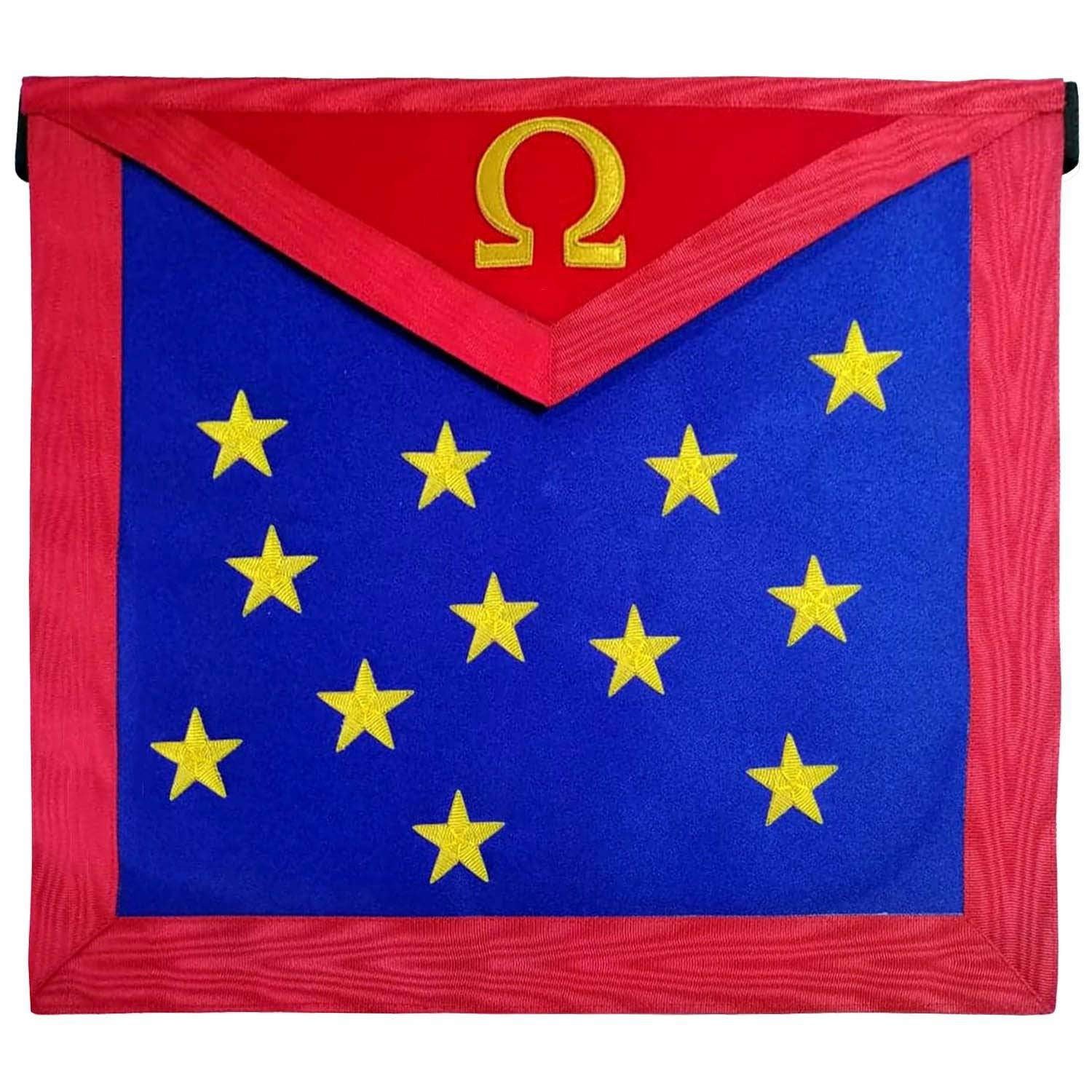 19th Degree Scottish Rite Apron - Golden Stars & Omega Sign