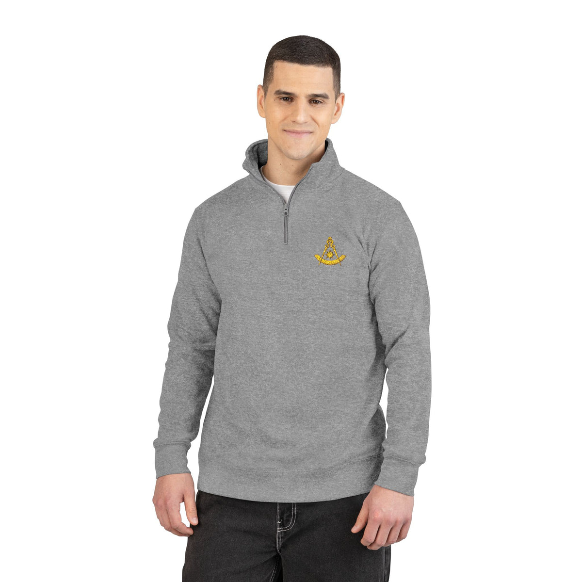 Past Master Blue Lodge Sweatshirt - Square & Compass with Quadrant Sun Embroidery - Bricks Masons