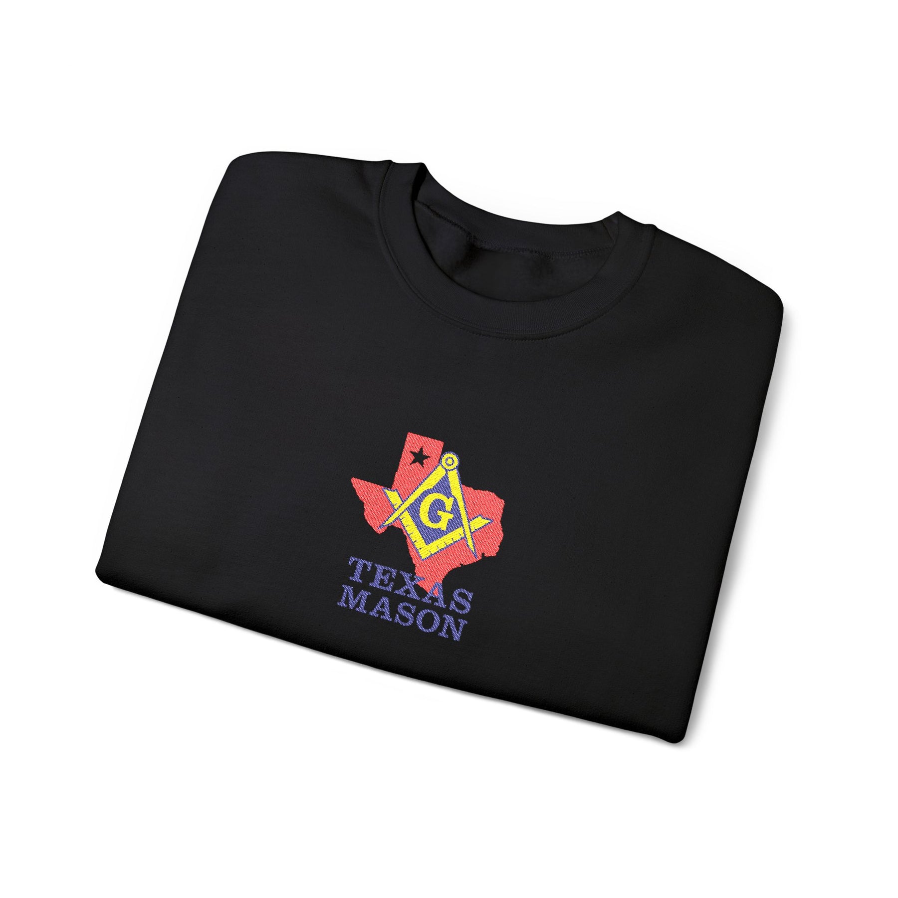 Master Mason Blue Lodge Sweatshirt - Crewneck Embroidered Emblem Texas Mason - Bricks Masons