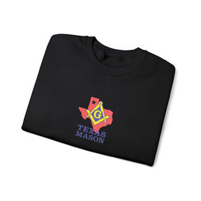 Master Mason Blue Lodge Sweatshirt - Crewneck Embroidered Emblem Texas Mason - Bricks Masons