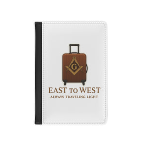 Master Mason Blue Lodge Passport Cover - White & Brown With Inner Compartments - Bricks Masons