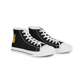 Royal Order of Jesters Sneaker - High Top Black & White Mirth is King - Bricks Masons