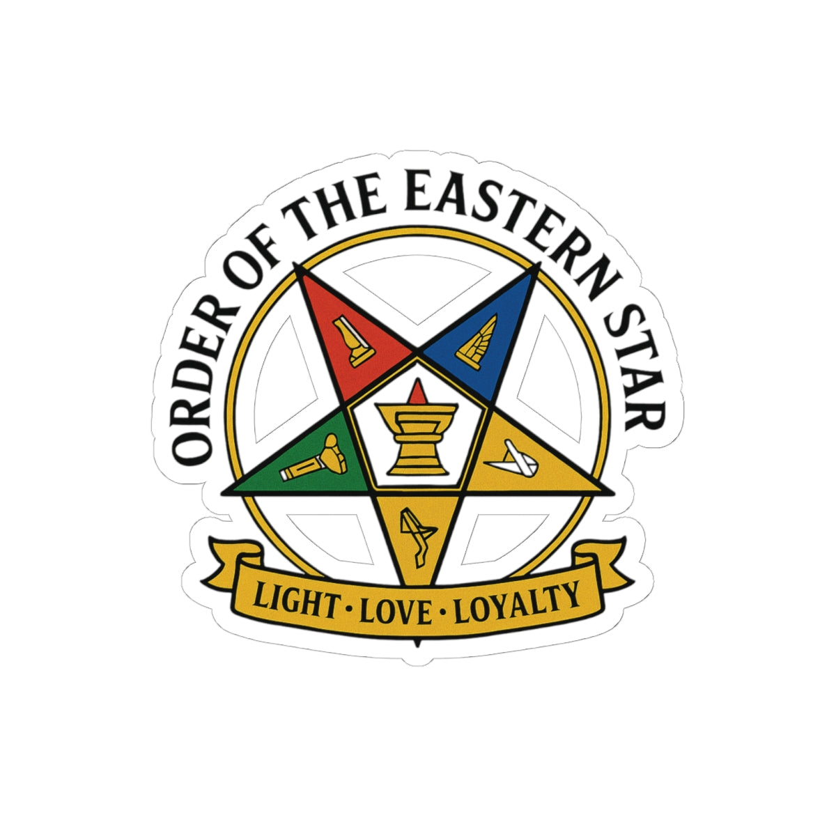 OES Sticker Decal - Kiss-Cut Light Love Loyalty - Bricks Masons