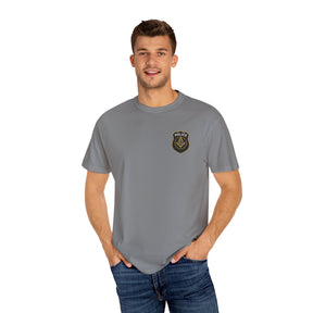 Master Mason Blue Lodge T-Shirt - Police Mason Garment-Dyed Tee - Bricks Masons