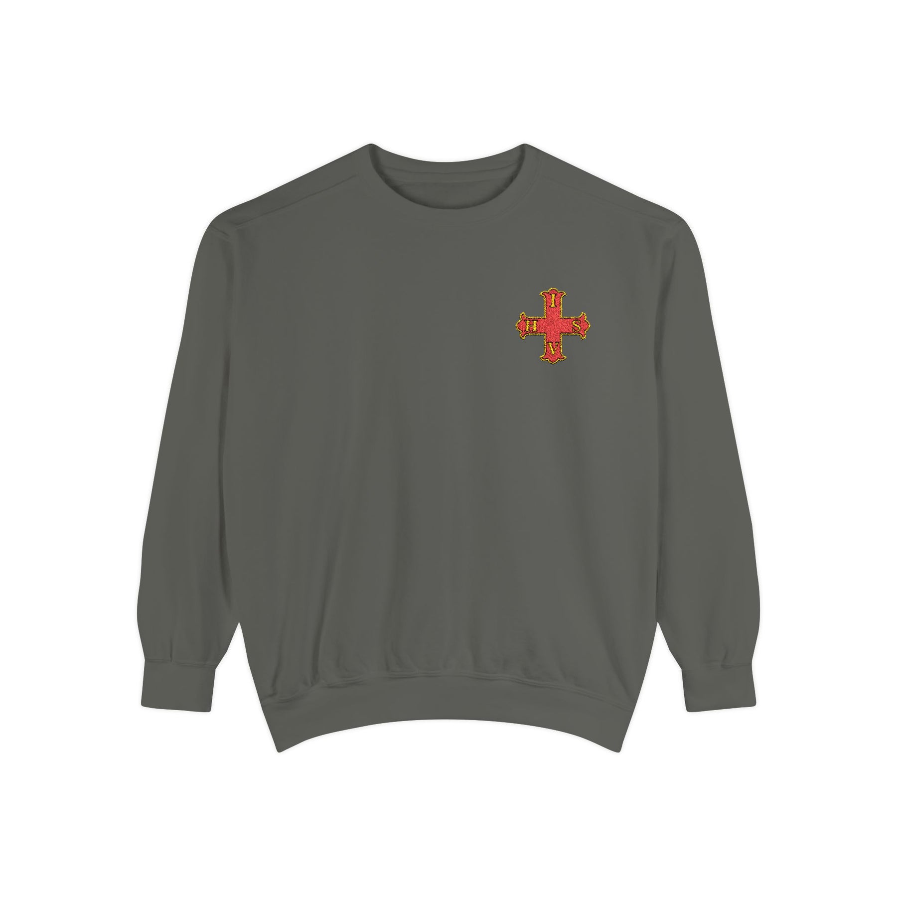 Red Cross of Constantine Sweatshirt - Embroidered Red Cross Insignia - Bricks Masons