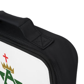 Allied Masonic Degrees Lunch Bag - White & Green Fully Insulated - Bricks Masons