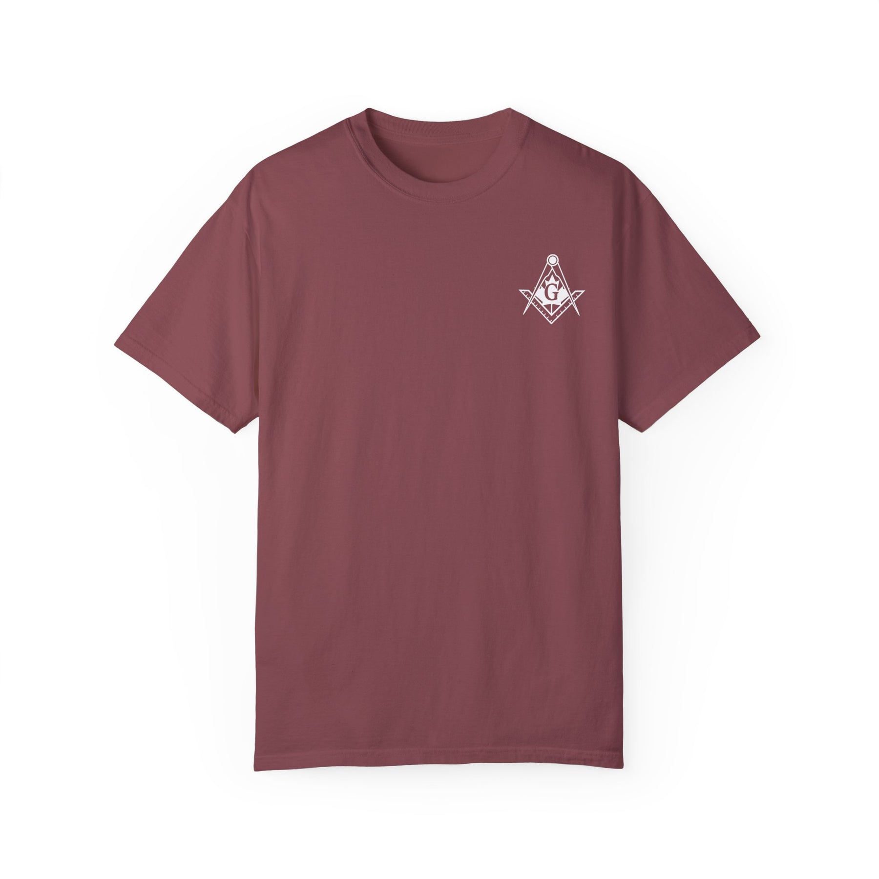 Master Mason Blue Lodge Canada Jurisdiction T-Shirt - Garment-Dyed Tee - Bricks Masons