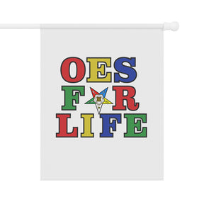 OES Yard Flag - White OES For Life Poly Poplin - Bricks Masons