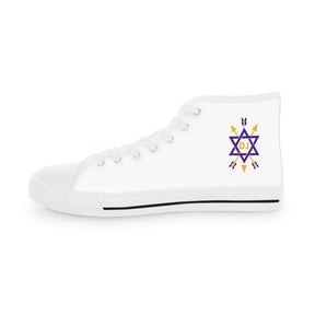 Order of the Secret Monitor Sneaker - High Top Black & White Gold & Purple Emblem - Bricks Masons