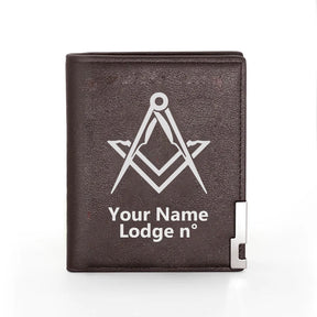 Master Mason Blue Lodge Wallet - Black & Brown