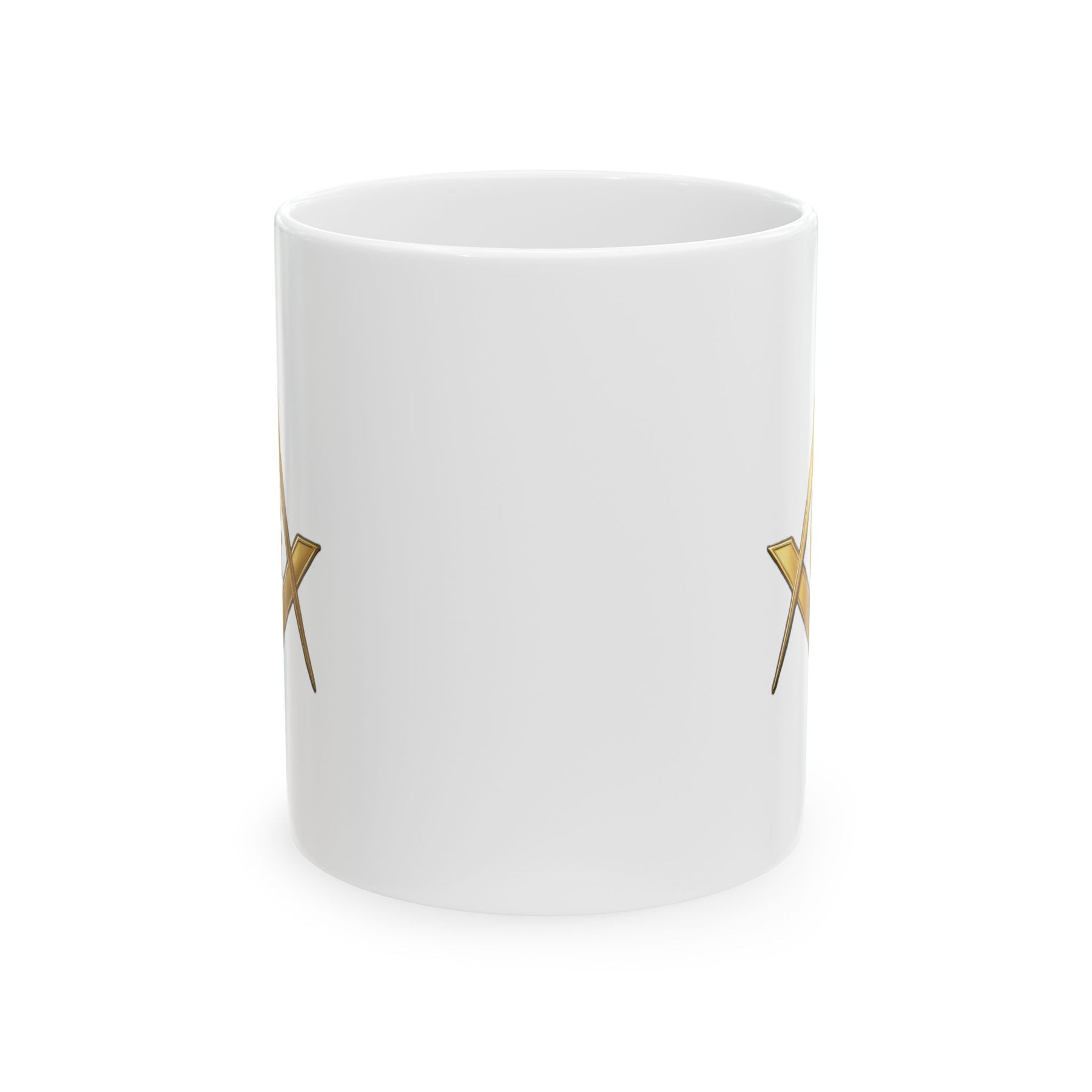 Master Mason Blue Lodge Mug - White with Gold Square & Compasses G