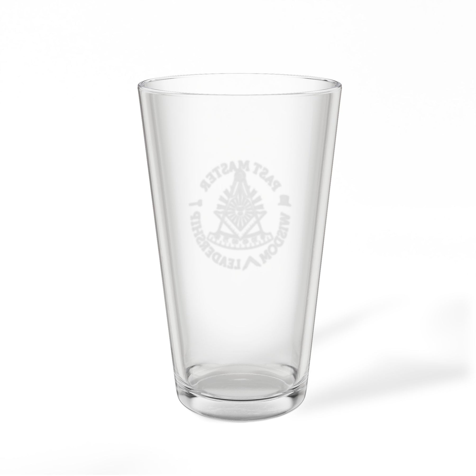 Past Master Blue Lodge Pint Glass - Wisdom Leadership S&C Quadrant Sun Emblem