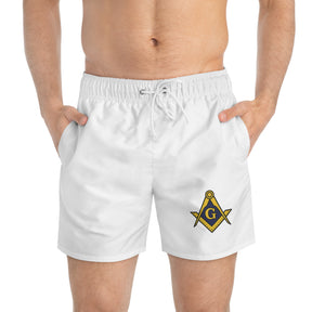 Master Mason Blue Lodge Short - Square & Compass G  Swim Trunk - Bricks Masons