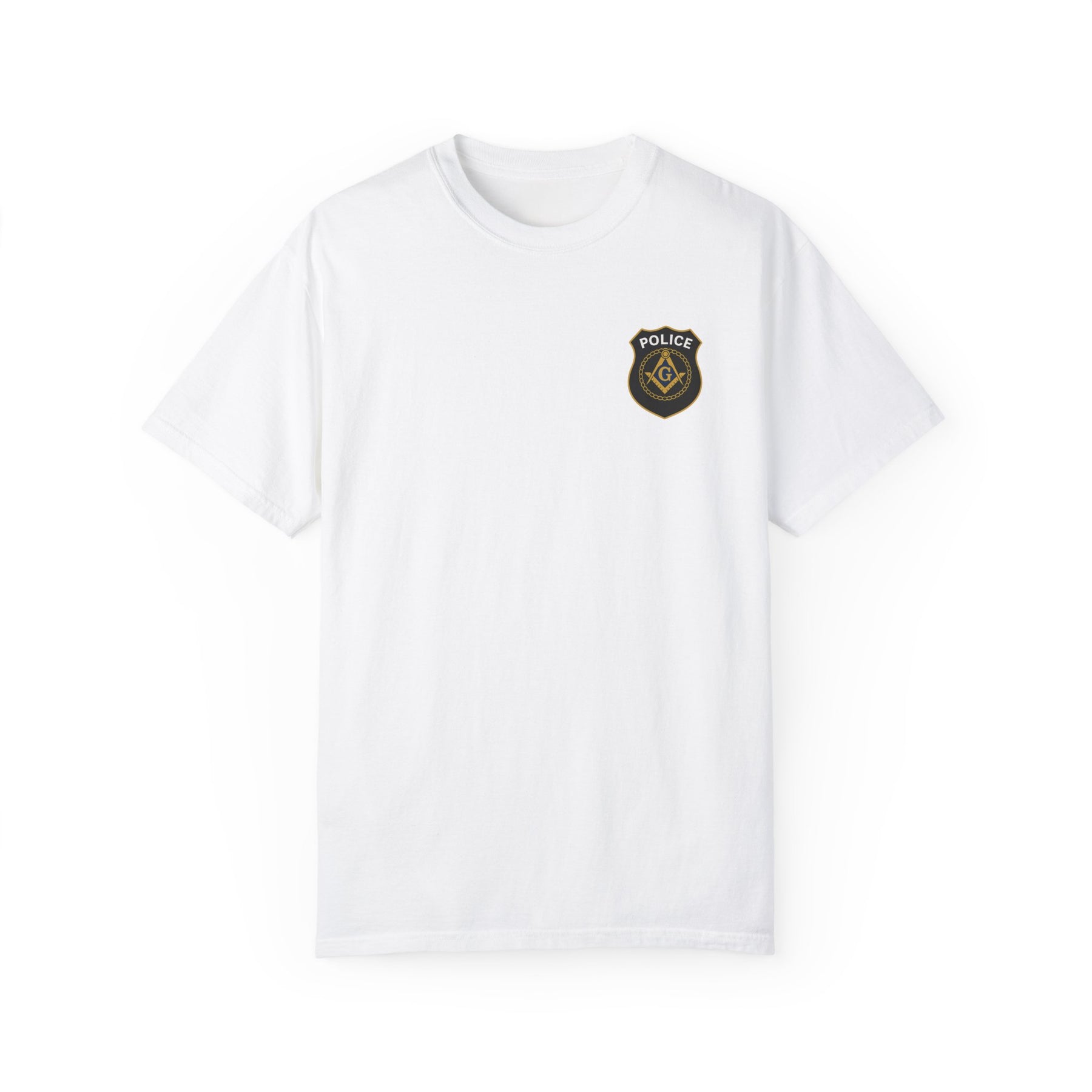 Master Mason Blue Lodge T-Shirt - Police Mason Garment-Dyed Tee - Bricks Masons
