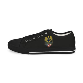 Master Mason Blue Lodge Sneaker - Low Top Sneaker Black & White Veteran Mason - Bricks Masons