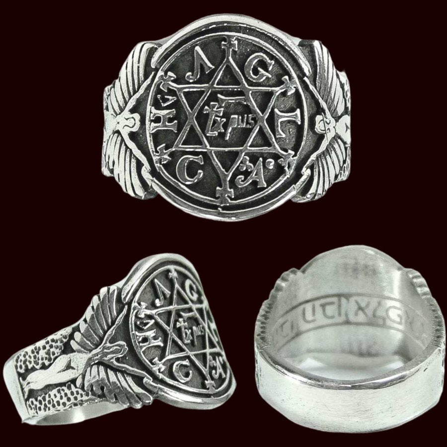 King Solomon's Signet Ring in Silver 1.8 cm 12 g Art 746 - Bricks Masons