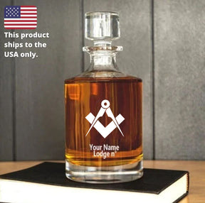 Master Mason Blue Lodge Decanter - 30 oz. - Bricks Masons