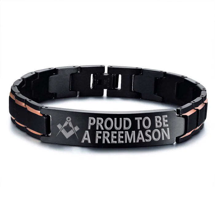 Master Mason Blue Lodge Bracelet - Stainless Steel - Bricks Masons