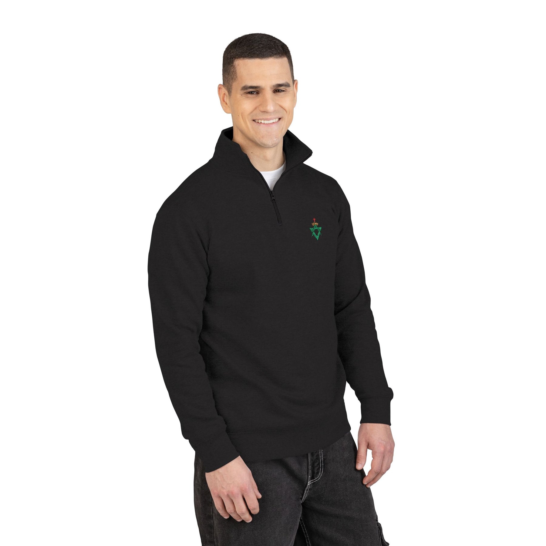 Allied Masonic Degrees Sweatshirt - Green AMD Emblem Embroidery - Bricks Masons