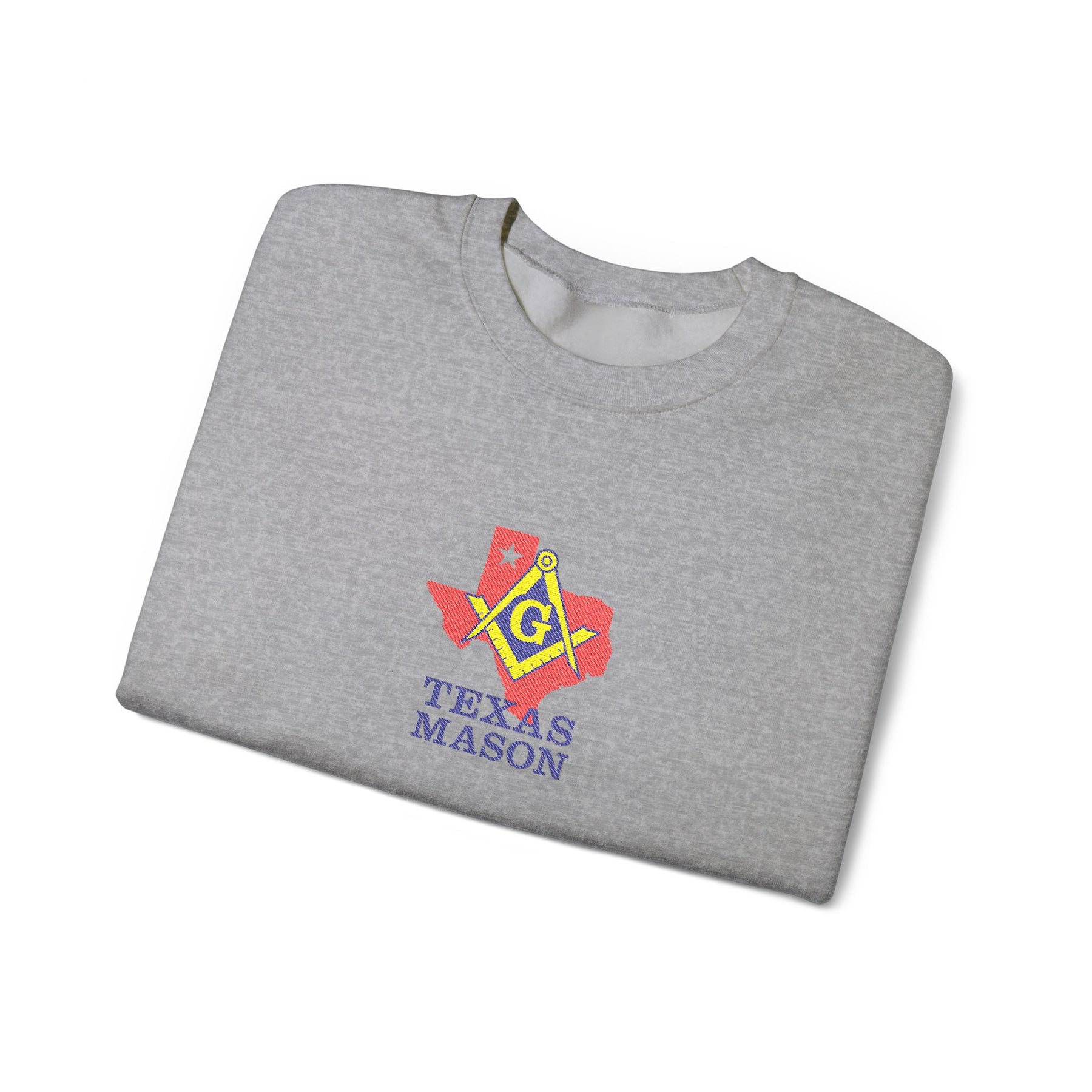 Master Mason Blue Lodge Sweatshirt - Crewneck Embroidered Emblem Texas Mason - Bricks Masons