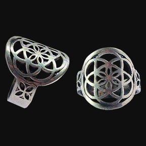 Seed of Life Ring Silver Kabbalah 6 Gr 2 Cm Art 869 - Bricks Masons