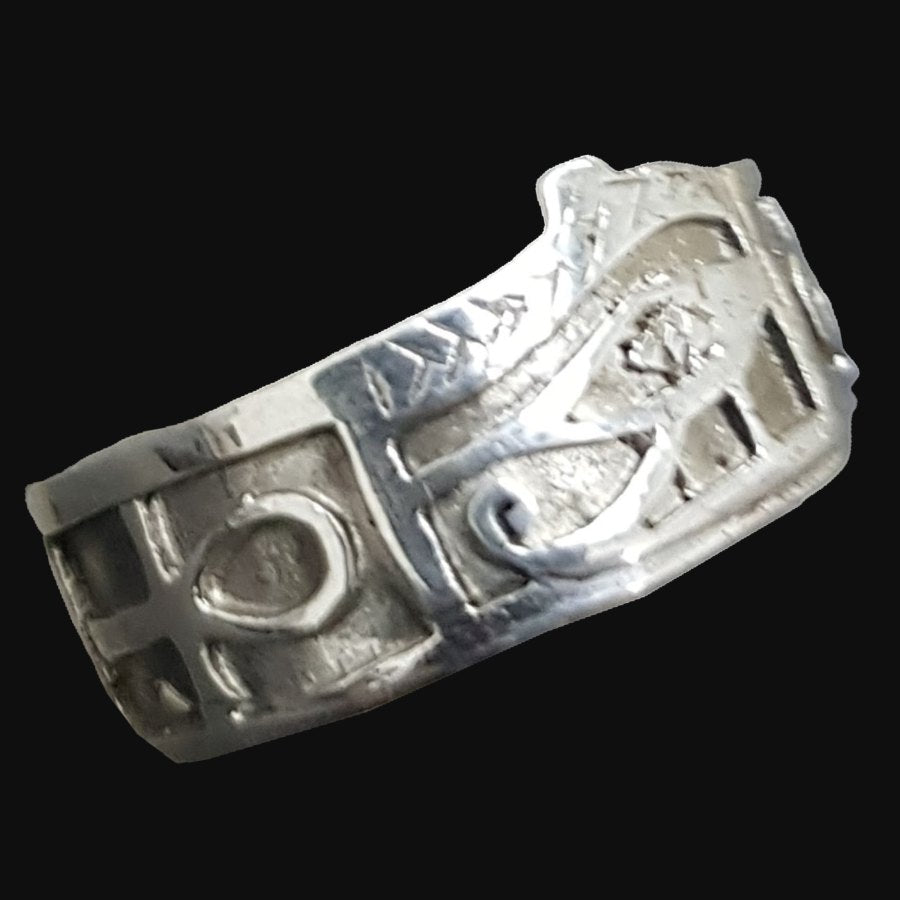 Egyptian Eye of Horus Ring with Ankh, Silver, 1 cm, 4 g, Art. 873 - Bricks Masons
