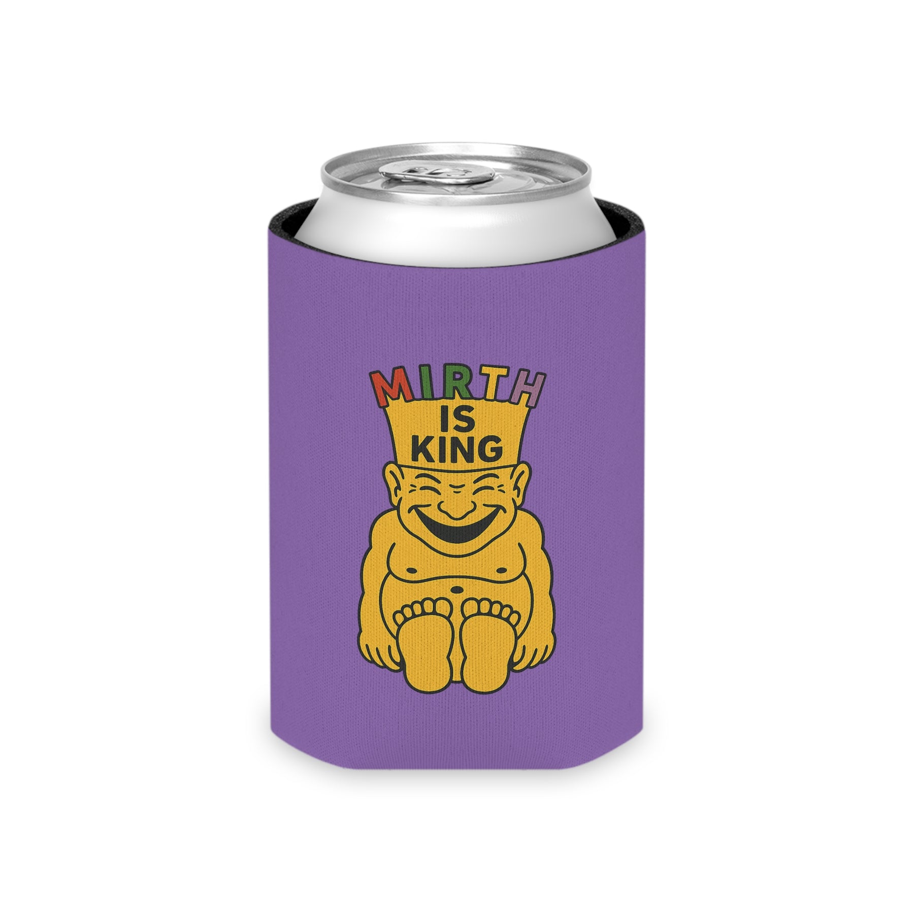 Royal Order of Jesters Can Cooler - Mirth is King Vibrant Yellow & Purple Colors - Bricks Masons