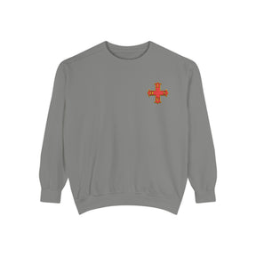 Red Cross of Constantine Sweatshirt - Embroidered Red Cross Insignia - Bricks Masons
