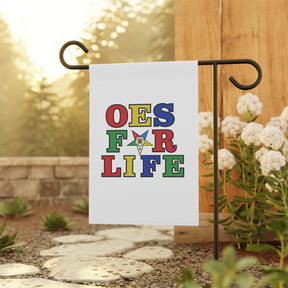 OES Yard Flag - White OES For Life Poly Poplin - Bricks Masons