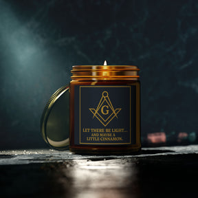 Master Mason Blue Lodge Candle - Let There Be Light Scented Coconut Apricot Wax - Bricks Masons