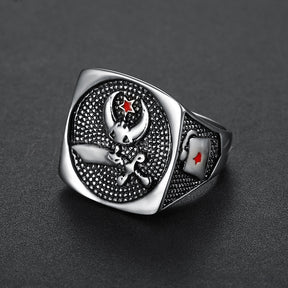 Shriners Ring - Sterling Silver & Black - Bricks Masons