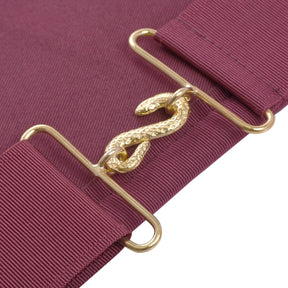 95th Degree Memphis Misraim Apron - Burgundy Velvet With Gold Hand Embroidery Bullion - Bricks Masons