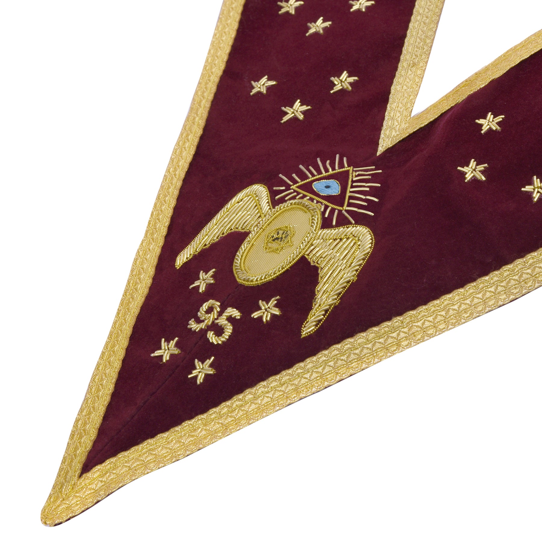 95th Degree Memphis Misraim Regalia Set - Burgundy & Gold Hand Embroidery - Bricks Masons