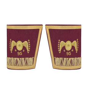 95th Degree Memphis Misraim Regalia Set - Burgundy & Gold Hand Embroidery - Bricks Masons