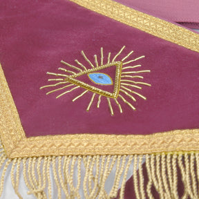 95th Degree Memphis Misraim Regalia Set - Burgundy & Gold Hand Embroidery - Bricks Masons