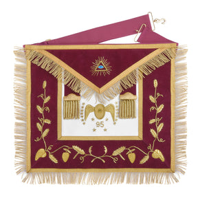 95th Degree Memphis Misraim Regalia Set - Burgundy & Gold Hand Embroidery - Bricks Masons