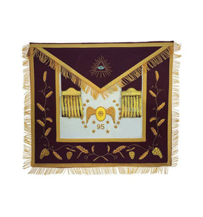 95th Degree Memphis Misraim French Regulation Regalia Set - Maroon Hand Embroidery - Bricks Masons